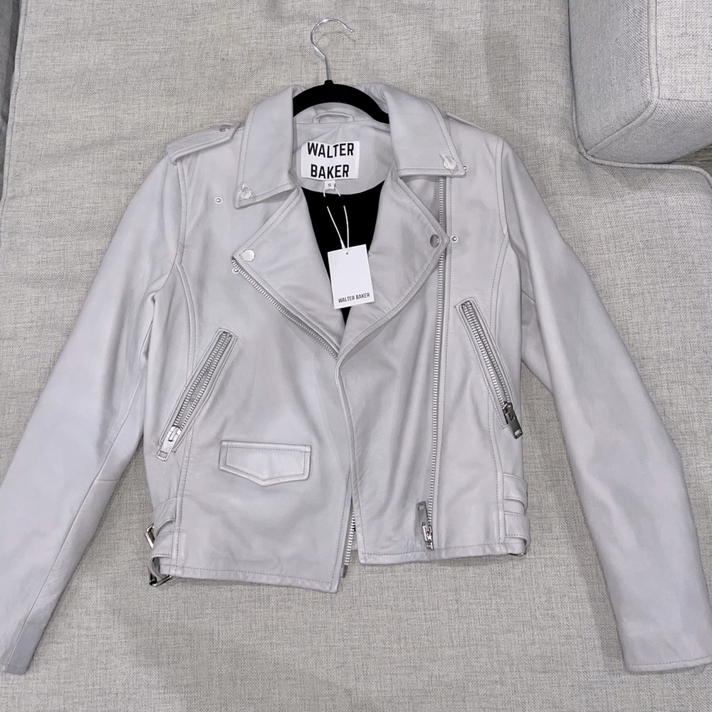 BRAND NEW Walter Baker Grey Liz Leather Jacket